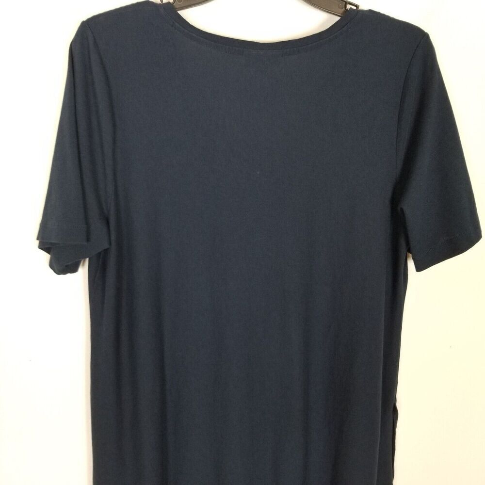 J.Jill Pure Jill‎ Women Short Sleeve Floral Knit Maxi Dress Sz L Blue Lagenlook - Picture 5 of 8